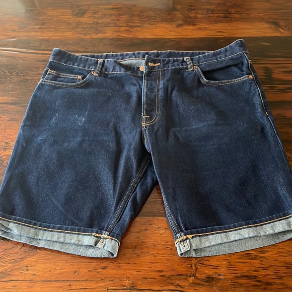 H&M Other - H&M Men's Dark Denim Slim Fit Shorts with cuff size 38